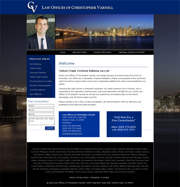 Walnut Creek Criminal Lawyer Web Design