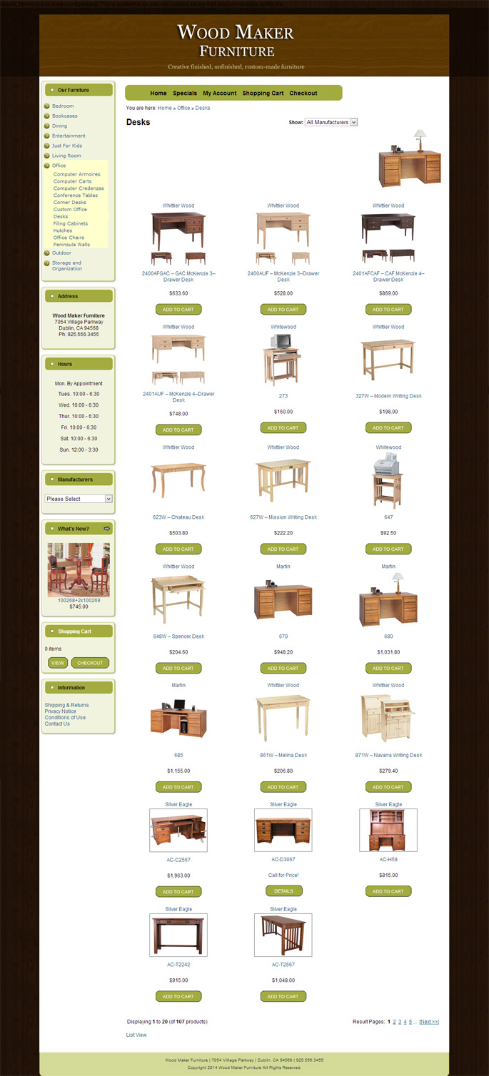 Ecommerce Design for Furniture Store