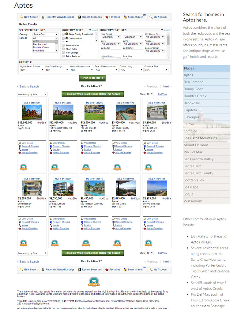 mls realtor web design