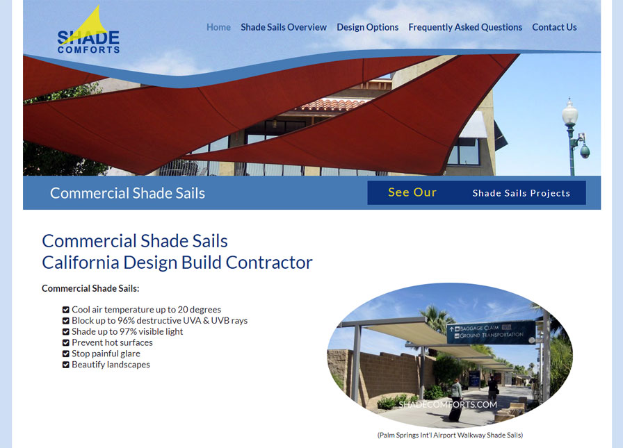 Shade Sails Construction Web Design